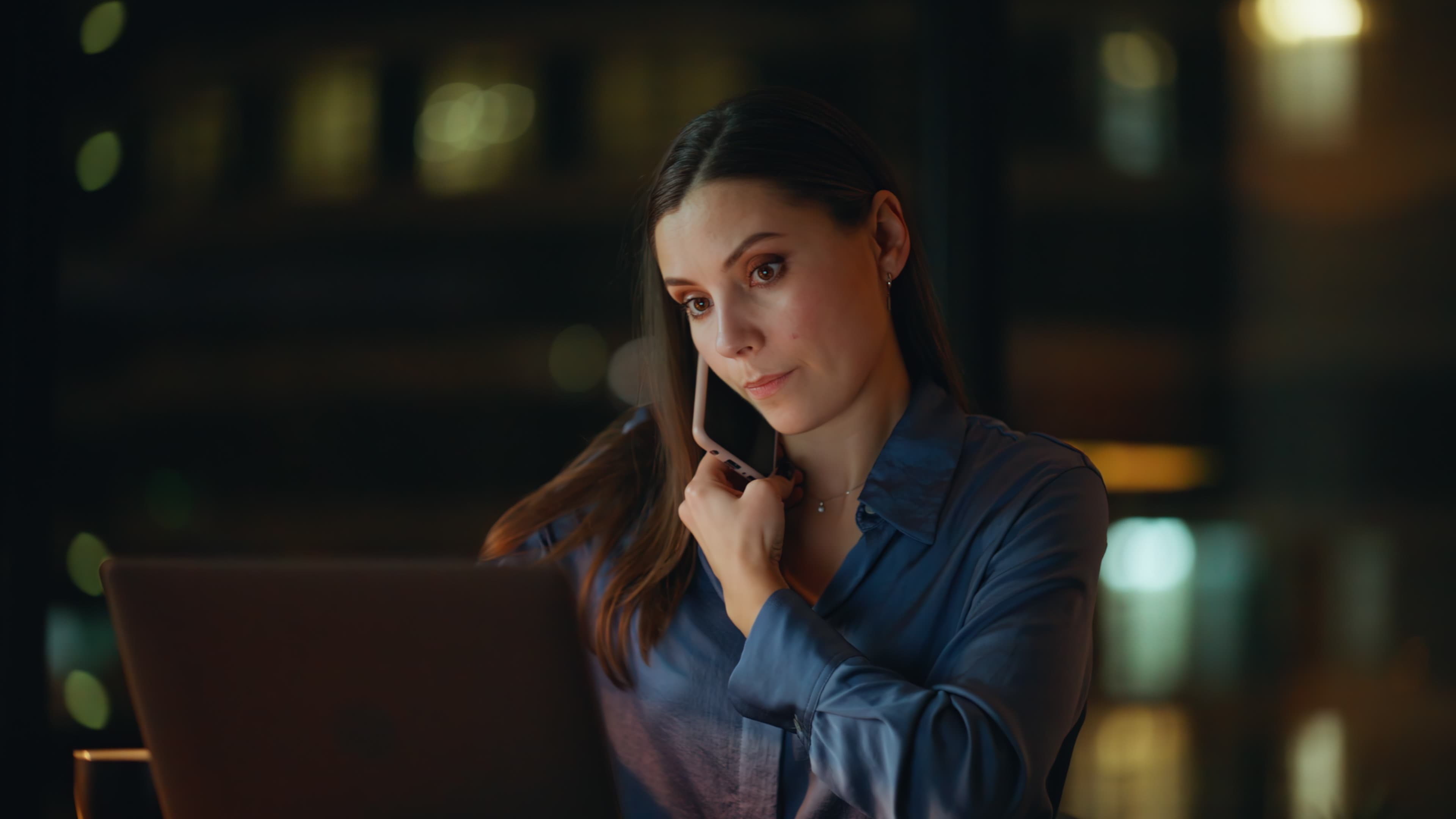 Professional answering calls for a local business